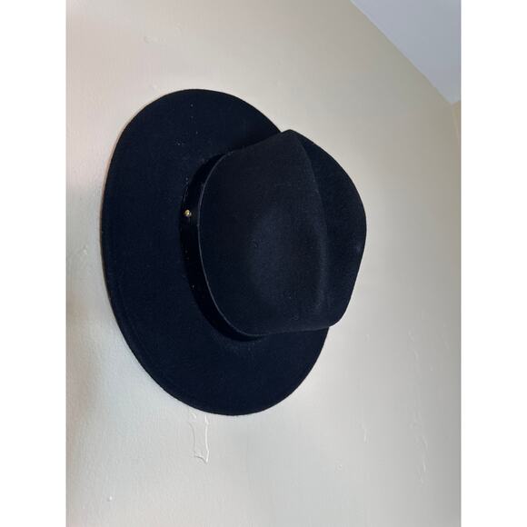 Lack of Color Women\'s Classic Black Wool Felt Fedora Prism Hat MEDIUM 57 CM main image 5